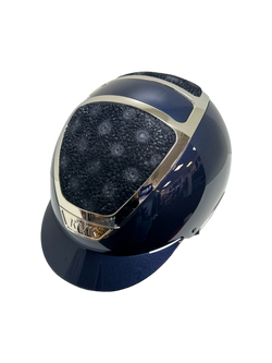 Kask Helmet, Navy Shine Blue Star Flower Leather