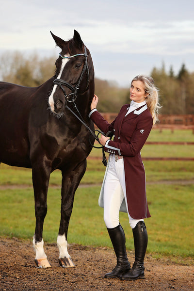 Ladies Isabell Dressage Tailcoat, Tess Bordeaux, Slate & Burgundy Libe ...